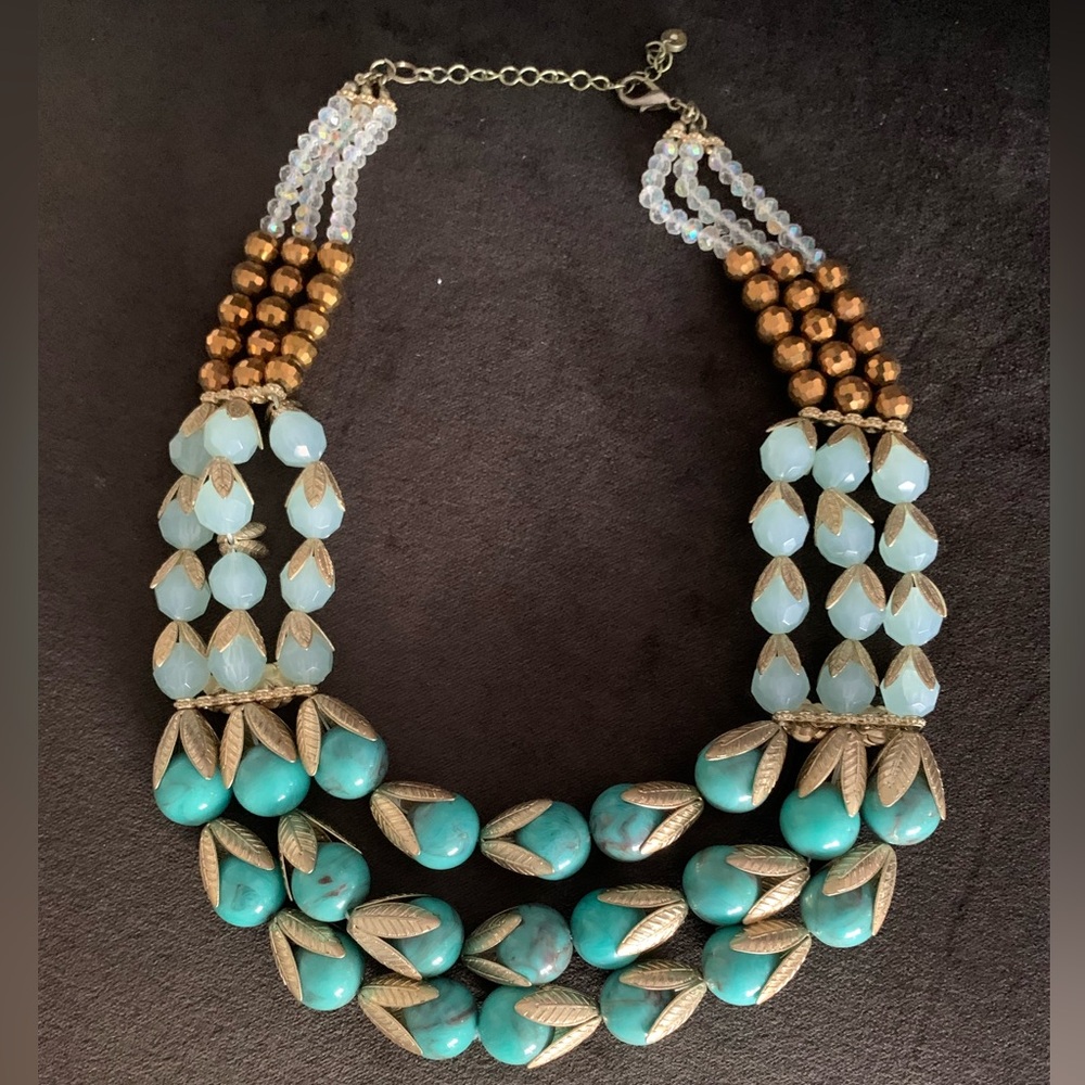 Turquoise & Gold Statement Necklace